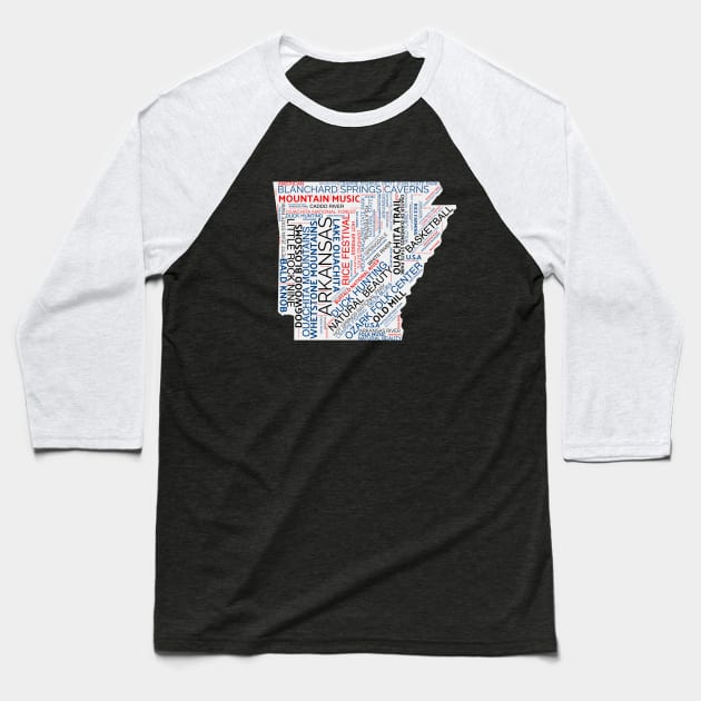Arkansas Adventures Baseball T-Shirt by Place Heritages